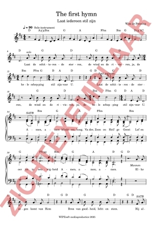 PDF-voorbeeld van The first hymn - Laat iedereen stil zijn (SATB)