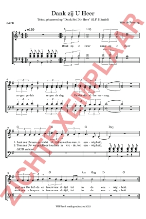 PDF-voorbeeld van Dank zij U Heer (SATB)