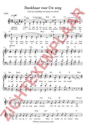 PDF-voorbeeld van Dankbaar voor Uw zorg (Dankdag) (SATB)