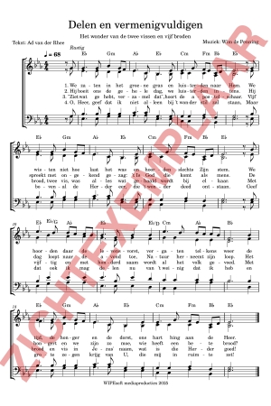 PDF-voorbeeld van Delen en vermenigvuldigen (SATB)